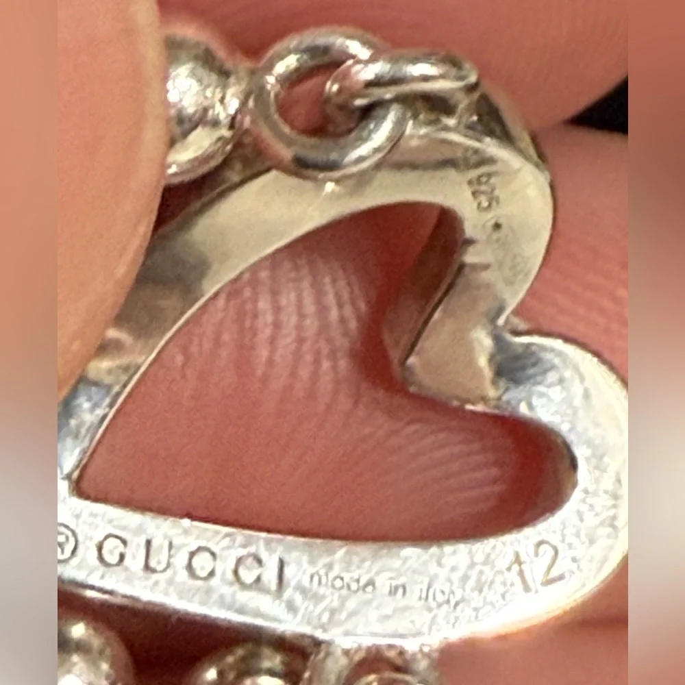 Gucci Silver 925 Heart Ring with Beaded Detail - Picture 5 of 9